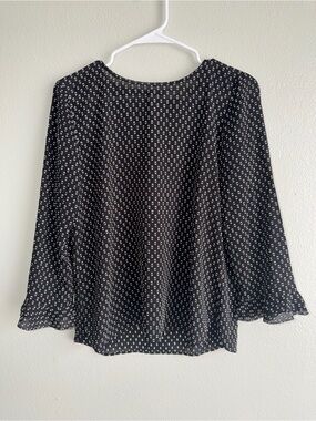 Loft Black Printed Long-Sleeve Women's Blouse XS